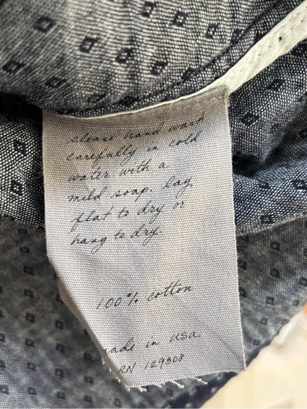Raquel Allegra Women’s Size 3 large Blue Diamond Print Cotton Lightweight Blazer - Picture 7 of 8
